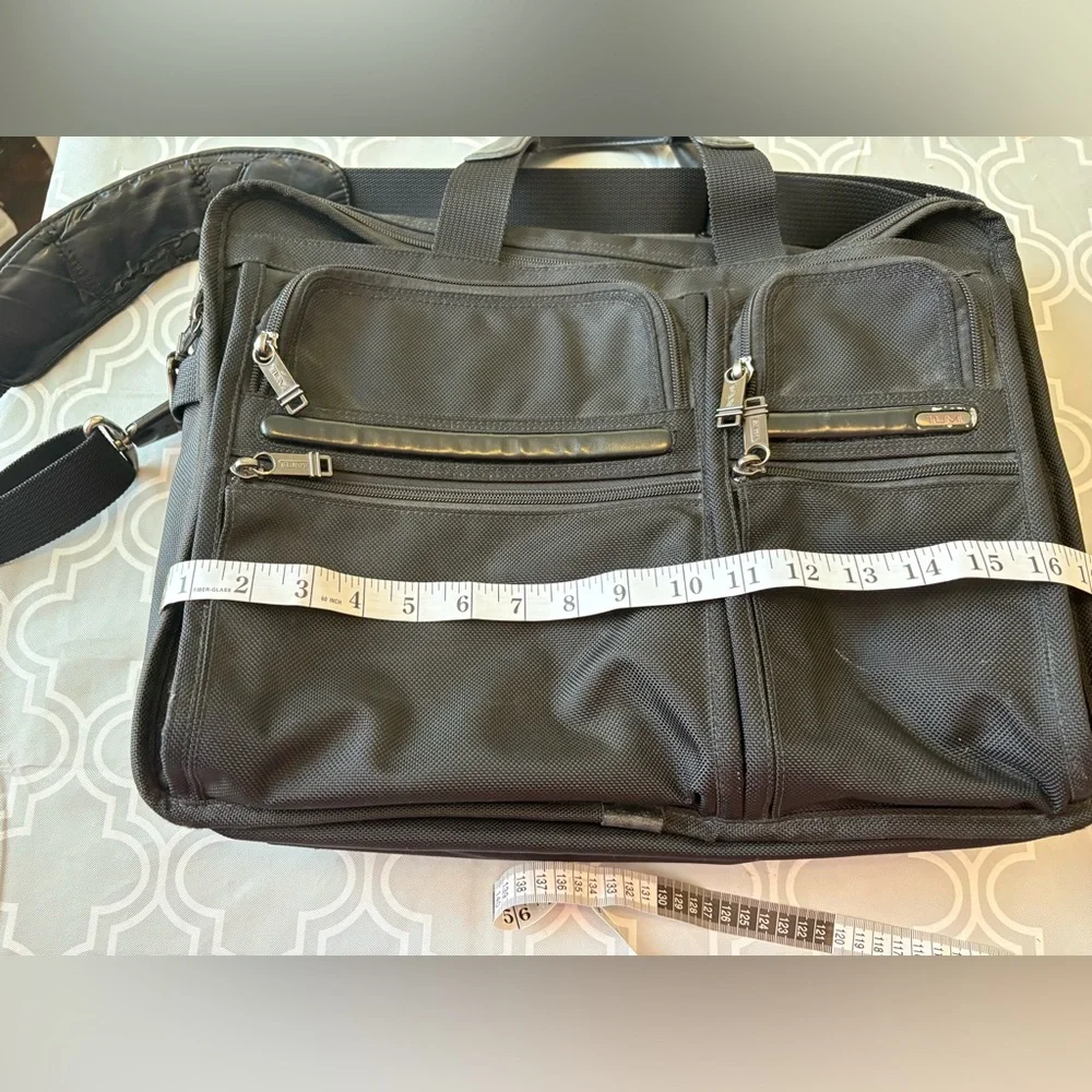 TUMI Alpha Ballistic Nylon W/Leather Trim Expandable Laptop Large Briefcase